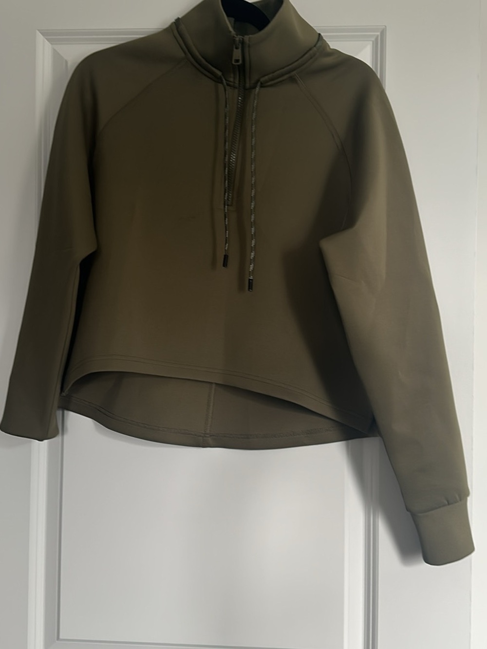 Lole Olive Green Half-Zip Cowl Neck Pullover